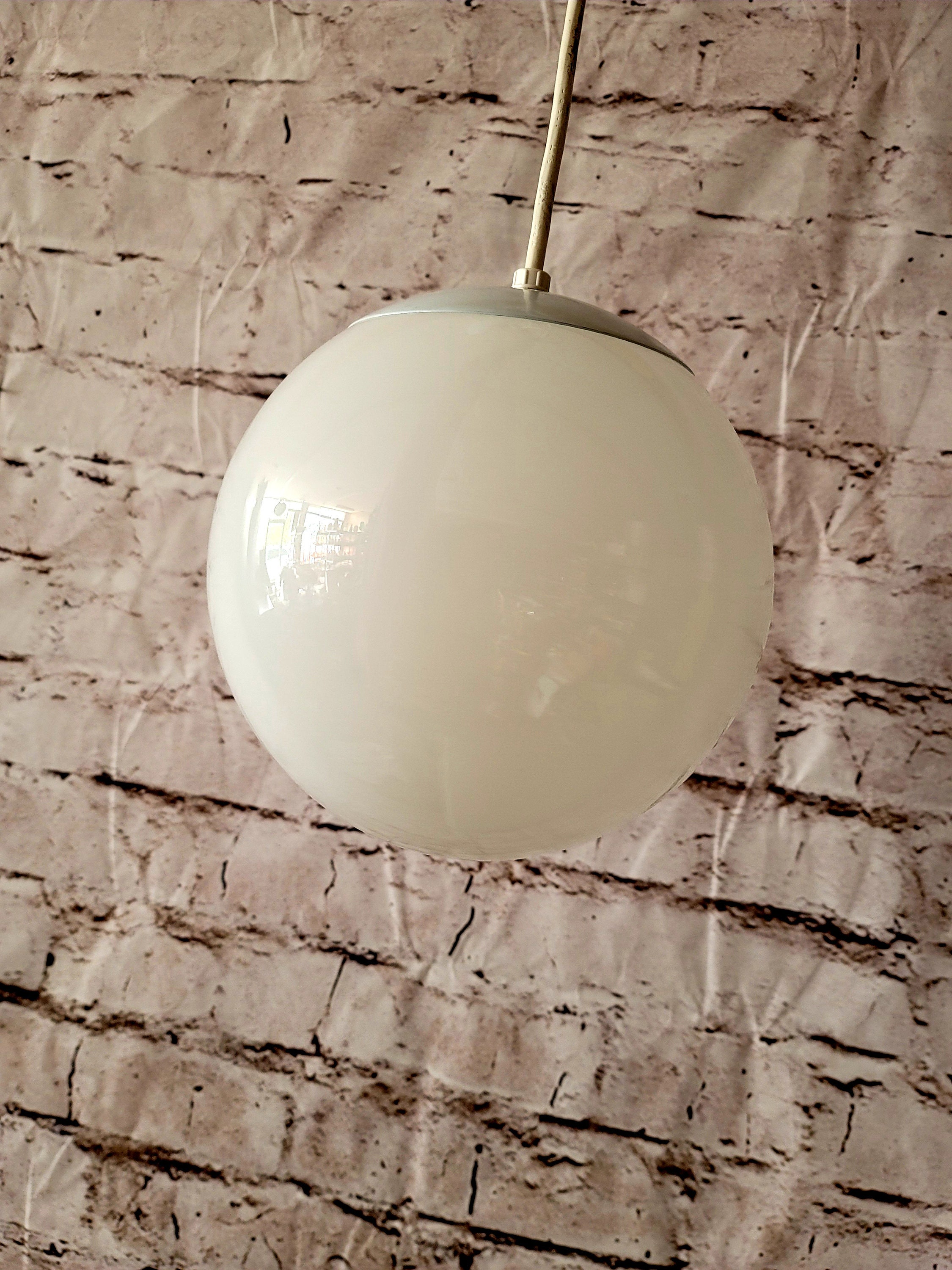 MCM Globe Pendant Moon Light Fixture Mid Century Lighting Etsy UK
