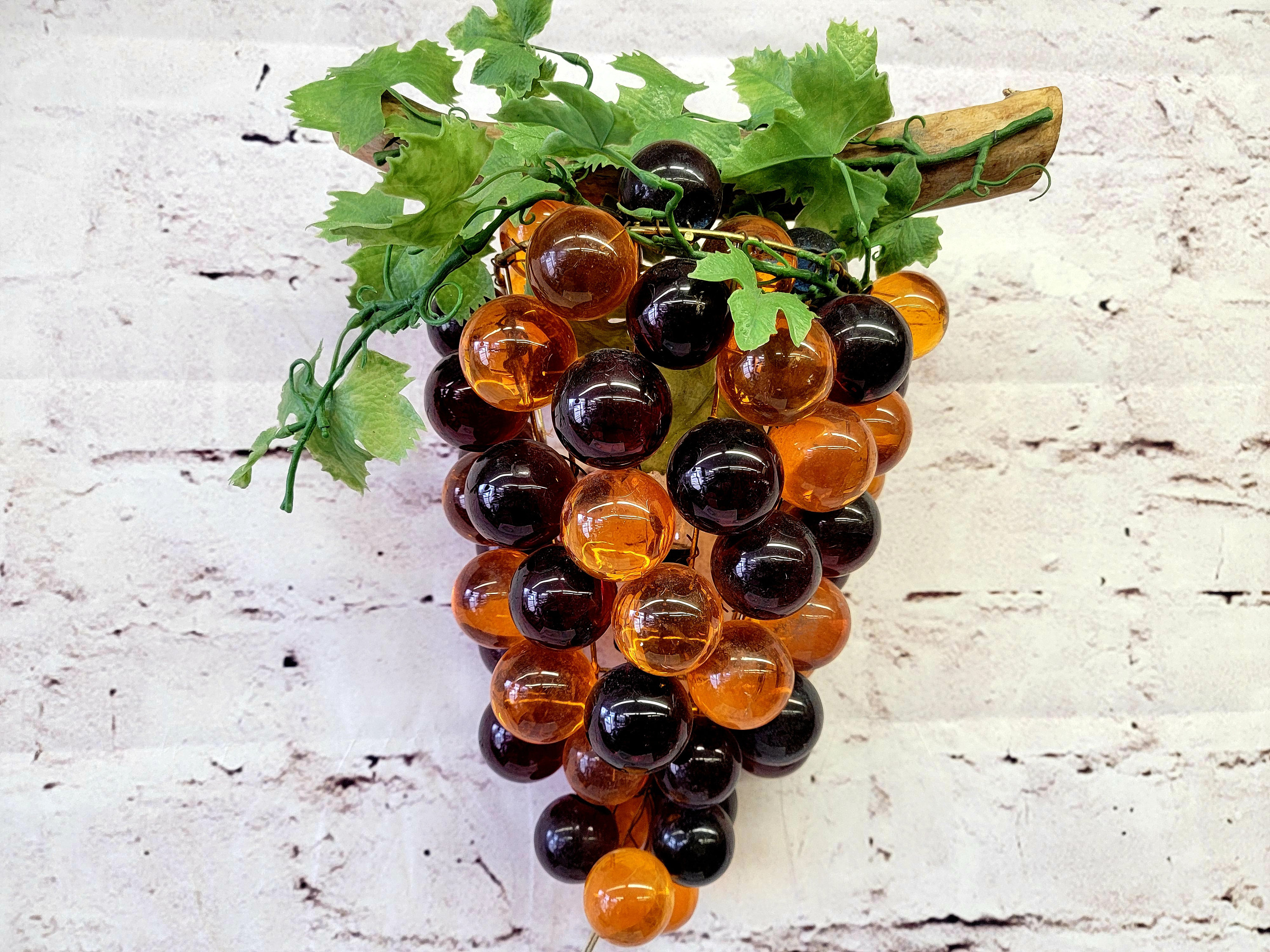 Vintage Lucite Grape Cluster Swag Lamp 