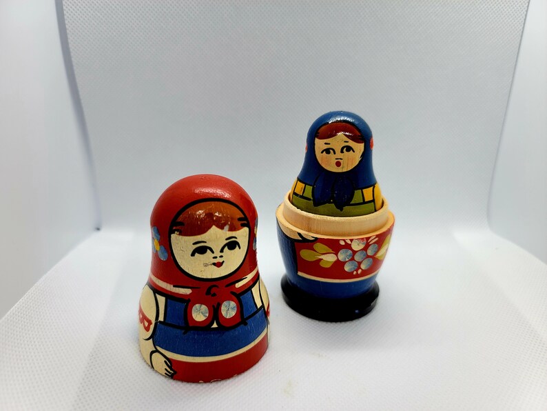 Vintage Wooden Nesting Dolls Etsy