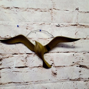 MCM Brass Flying Seagull Wall Hanging Mid Century Modern Vintage 60s 70s LARGE