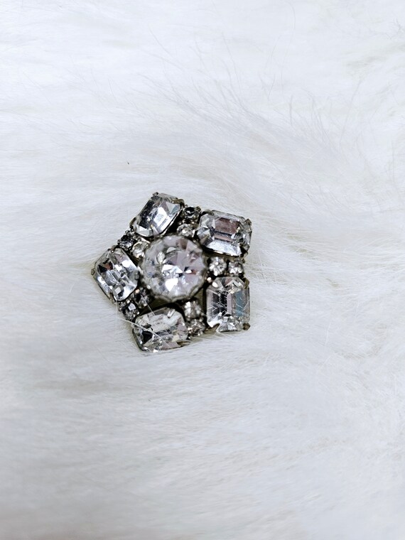 Art Deco Paste Brooch, Antique Star Shape Crystal… - image 3