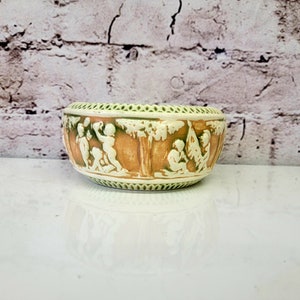 Roseville Pottery DONATELLO Cherub Putti Frieze Low Console Bowl Planter Antique 1916