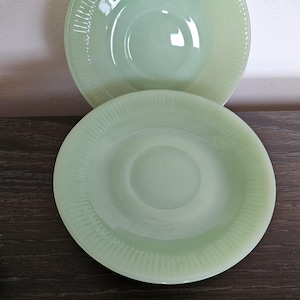 Fire King Jane Ray Jadeite  Saucer Plate Jadite - MCM