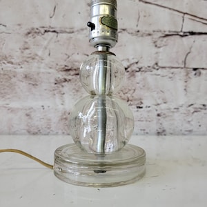 Antique Vintage chic 1920’s Crystal Art Deco Boudoir Lamp Mirror Bottom under glass! Hollywood Regency Art nouveau
