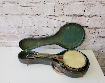 Slingerland Tenor Banjo circa 1920 Walnut/Calfskin