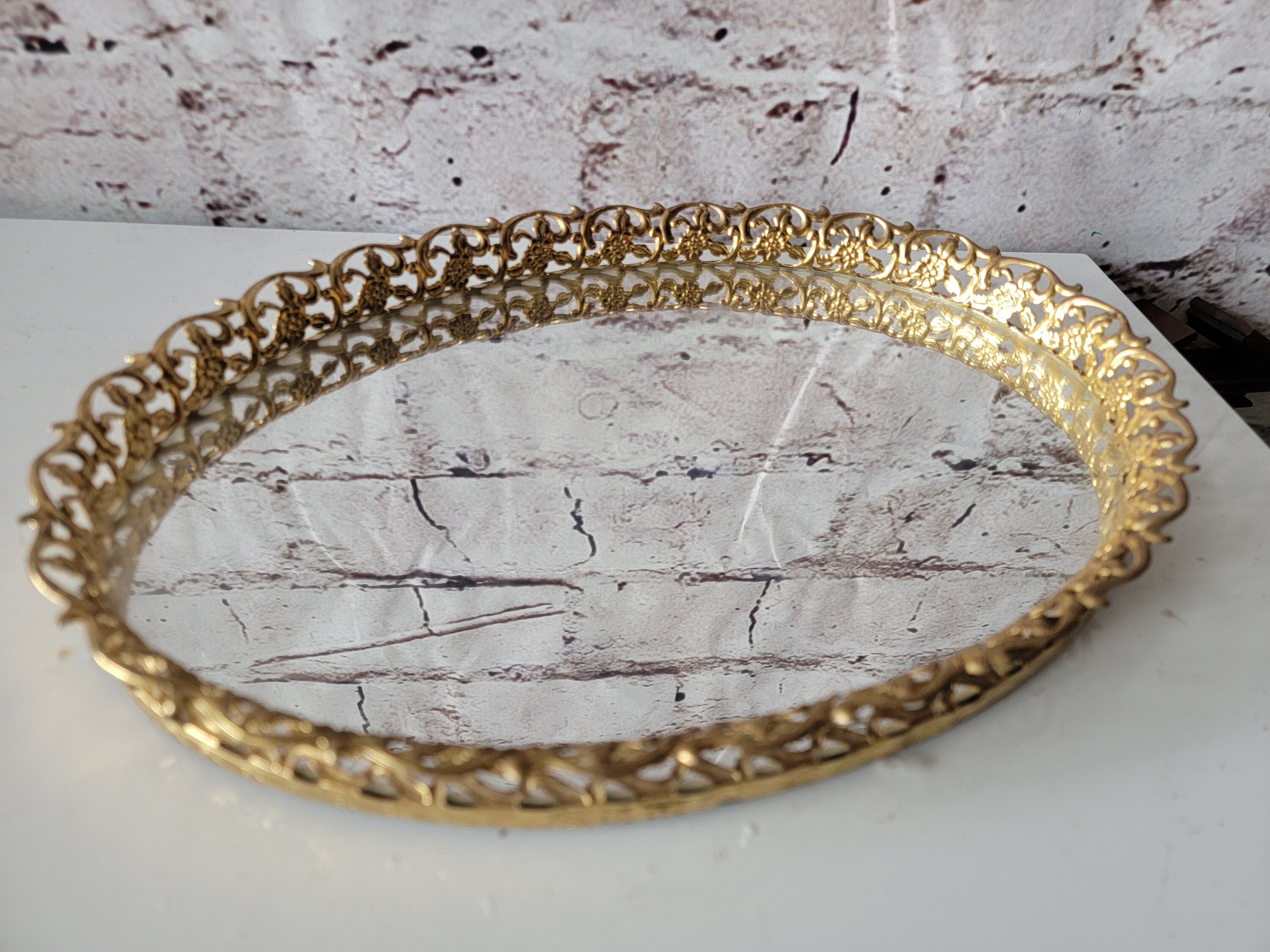 Vintage Vanity Mirror Tray Hollywood Regency This Vintage Etsy