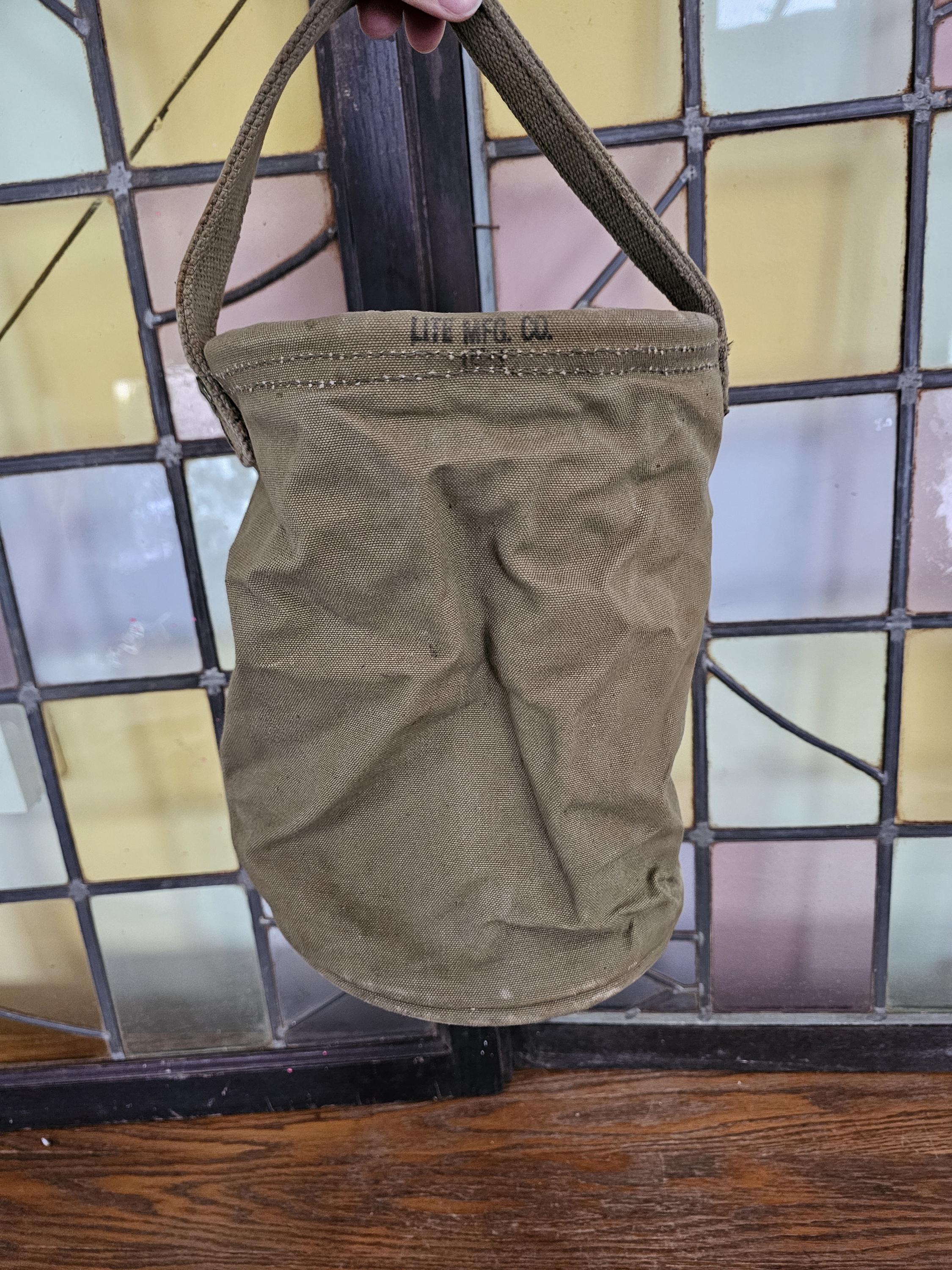 Be Water　ヴィンテージ　U.S. Army Military Original WWII U.S. Army Military Canvas Water Bag Bucket - Etsy