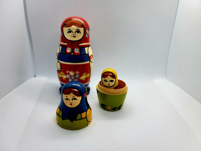 Vintage Wooden Nesting Dolls Etsy