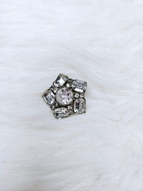 Art Deco Paste Brooch, Antique Star Shape Crystal… - image 5