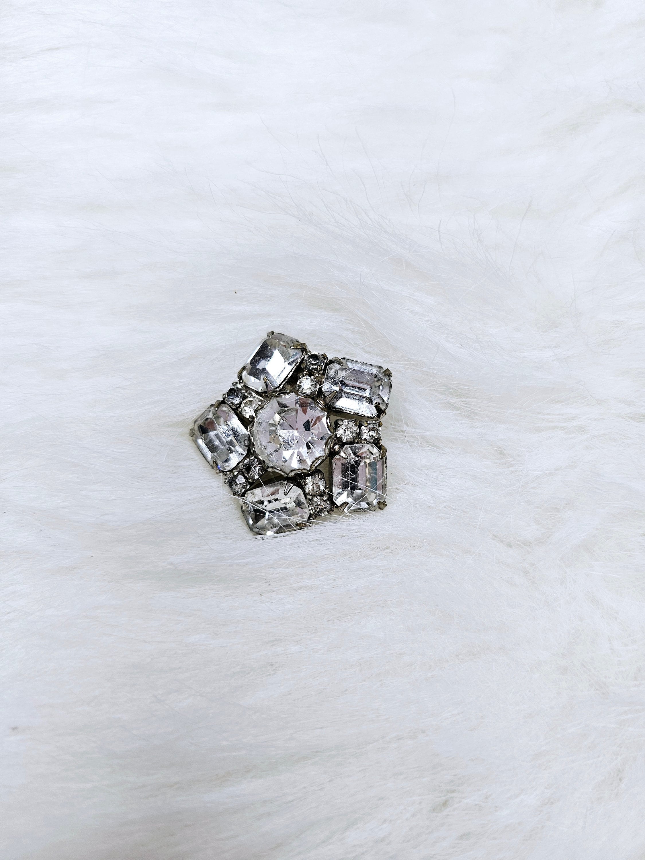 Broche Ancienne Art Déco - Étoile En Pâte De Verre - French Fashion - Vintage 1930