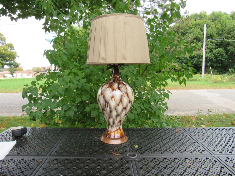 Mid-Century Drip Glaze Lava Table Lamp Art Deco Home Decor Pottery Mid Century Modern