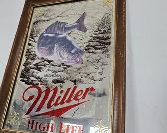 Miller High Life Beer WALLEYE Mirror First Edition Sportsman
