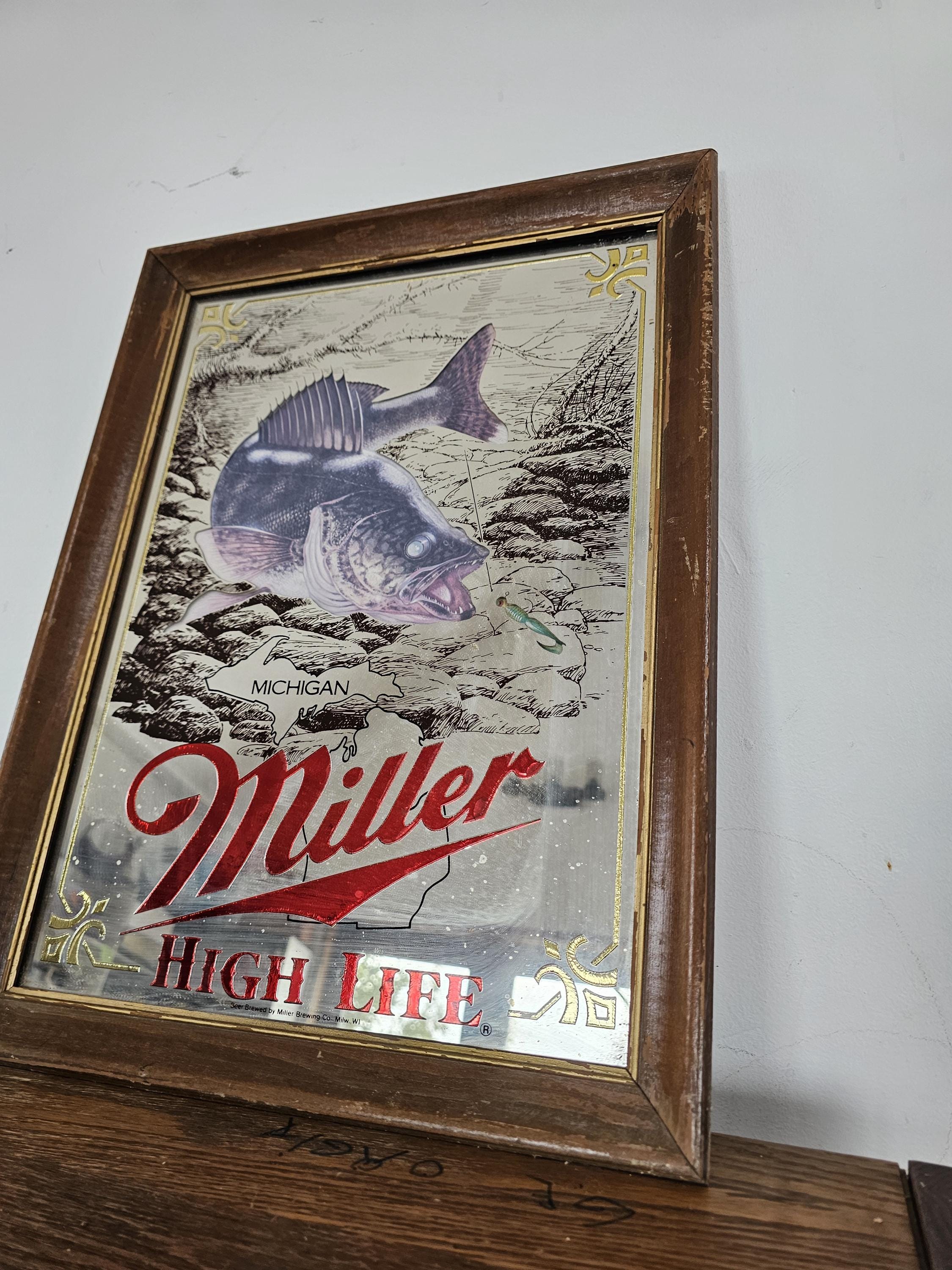 Miller High Life Beer WALLEYE Mirror First Edition Sportsman - Etsy