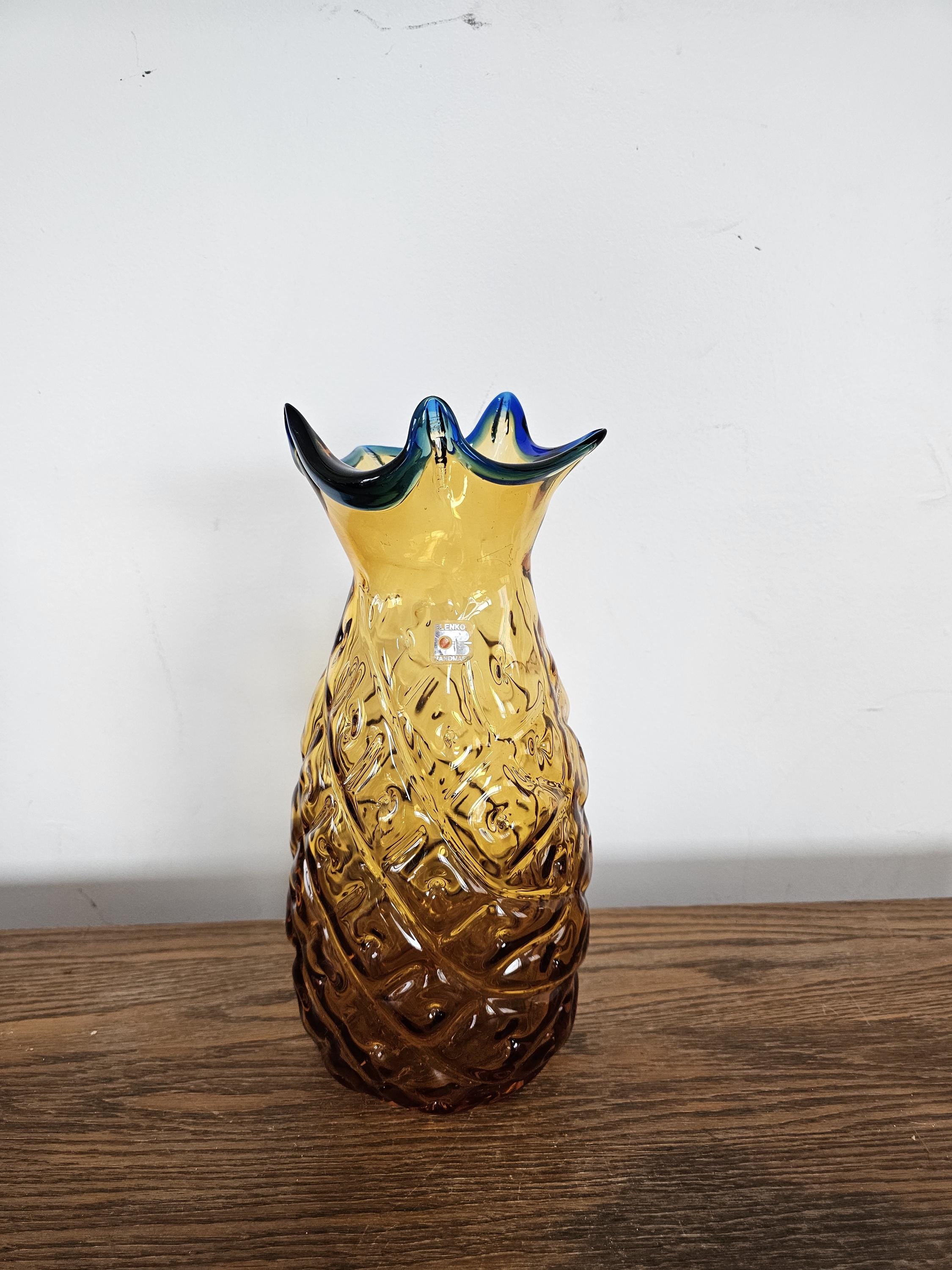 Blenko Pineapple Vase, Blenko Glass Company, Vintage, Art Glass