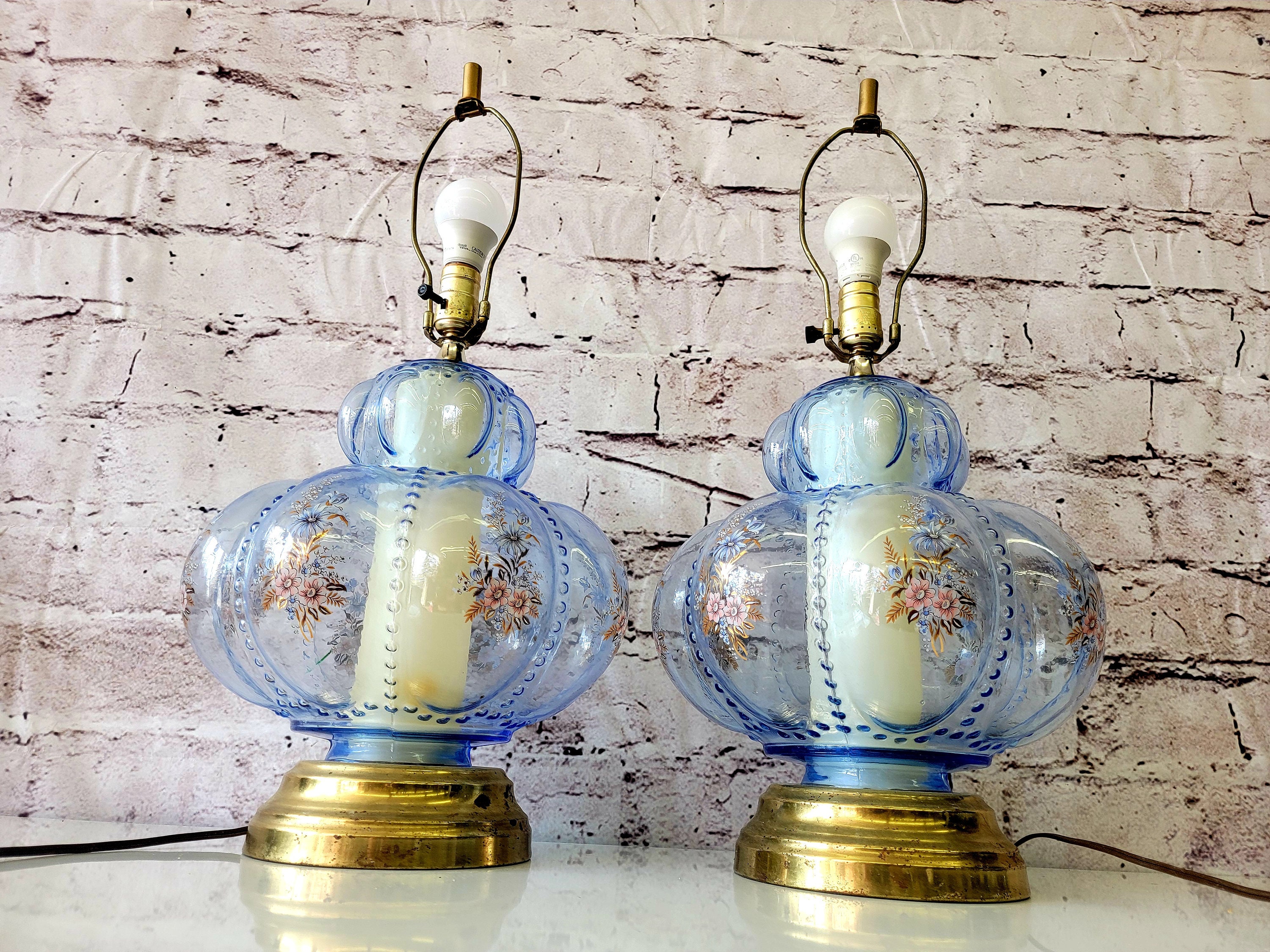 Vintage L L Loevsky and Loevsky WMC Iridescent Blue Glass