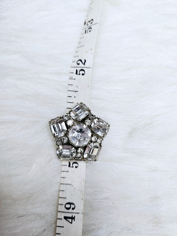 Art Deco Paste Brooch, Antique Star Shape Crystal… - image 7