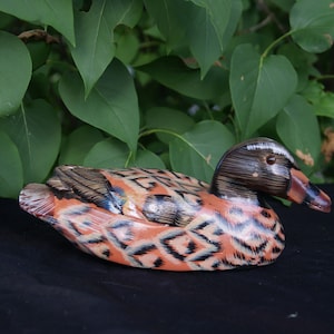 Vintage Wood Duck Decoy Handpainted Unique Decoy