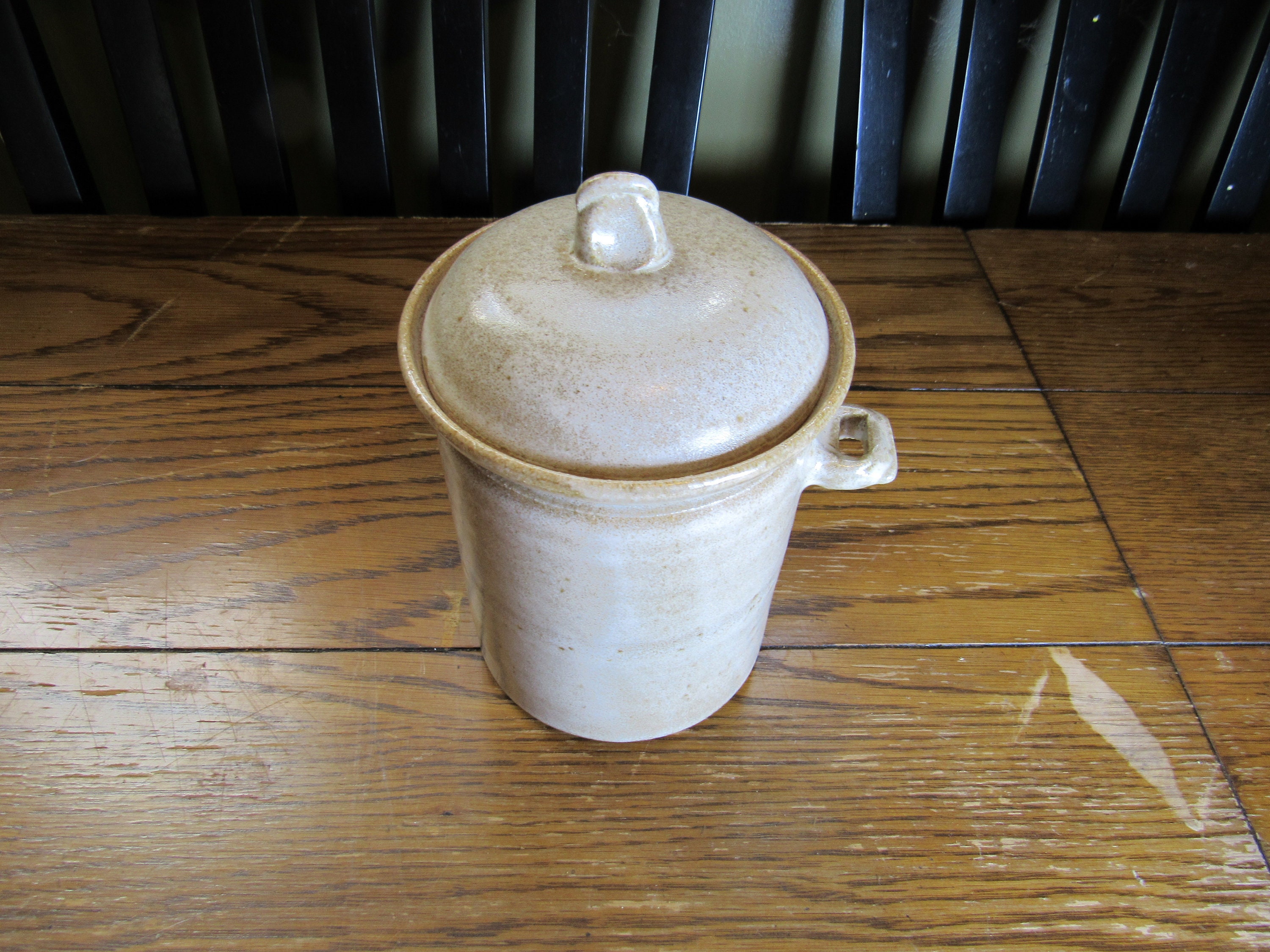 Vintage Stoneware Honey Crock Honey Pot Hand Turned And Etsy