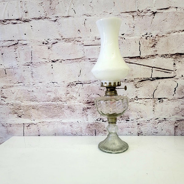 Milk Glass Oil Lamp Etsy
