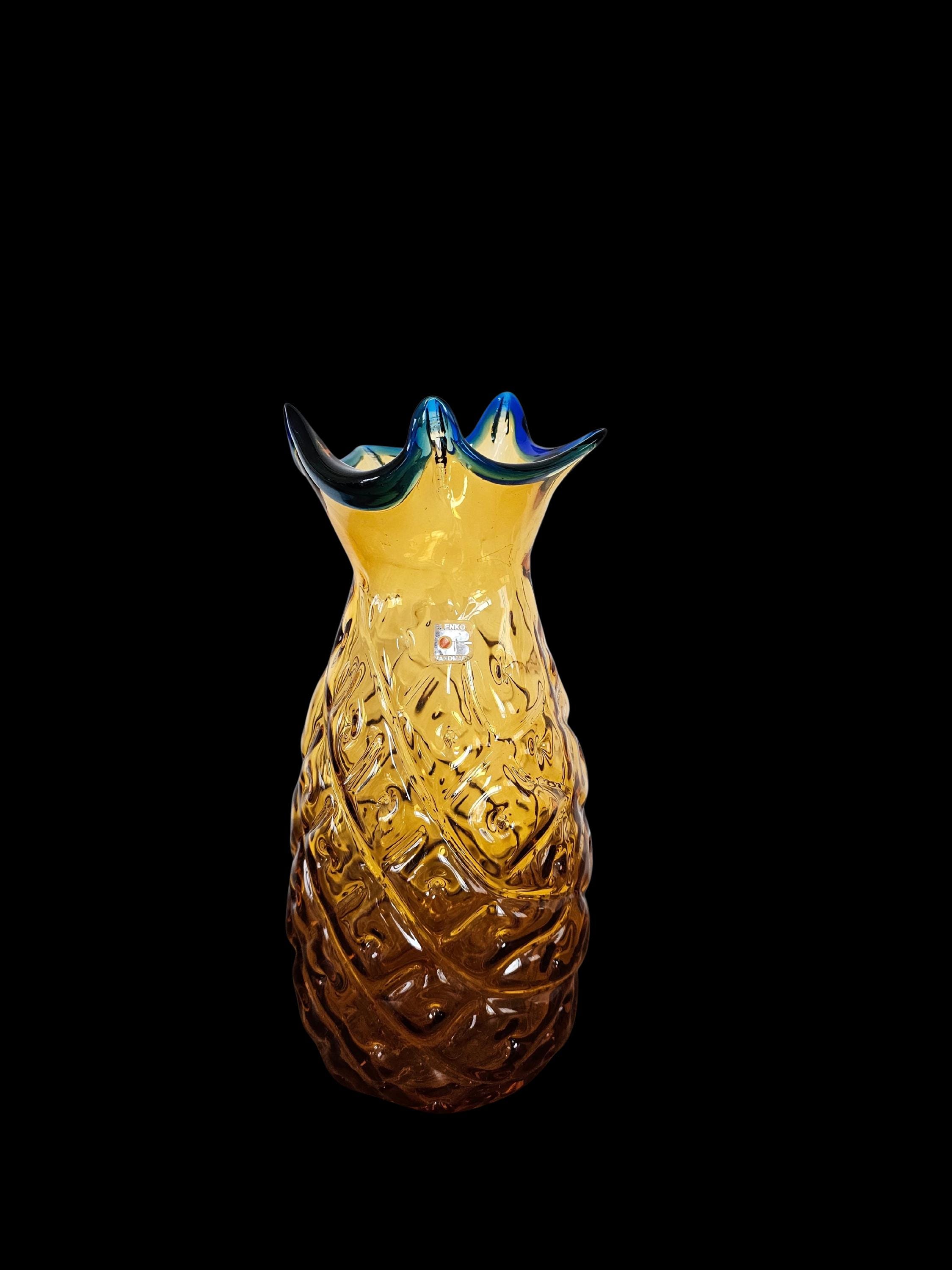 Blenko Pineapple Vase, Blenko Glass Company, Vintage, Art Glass
