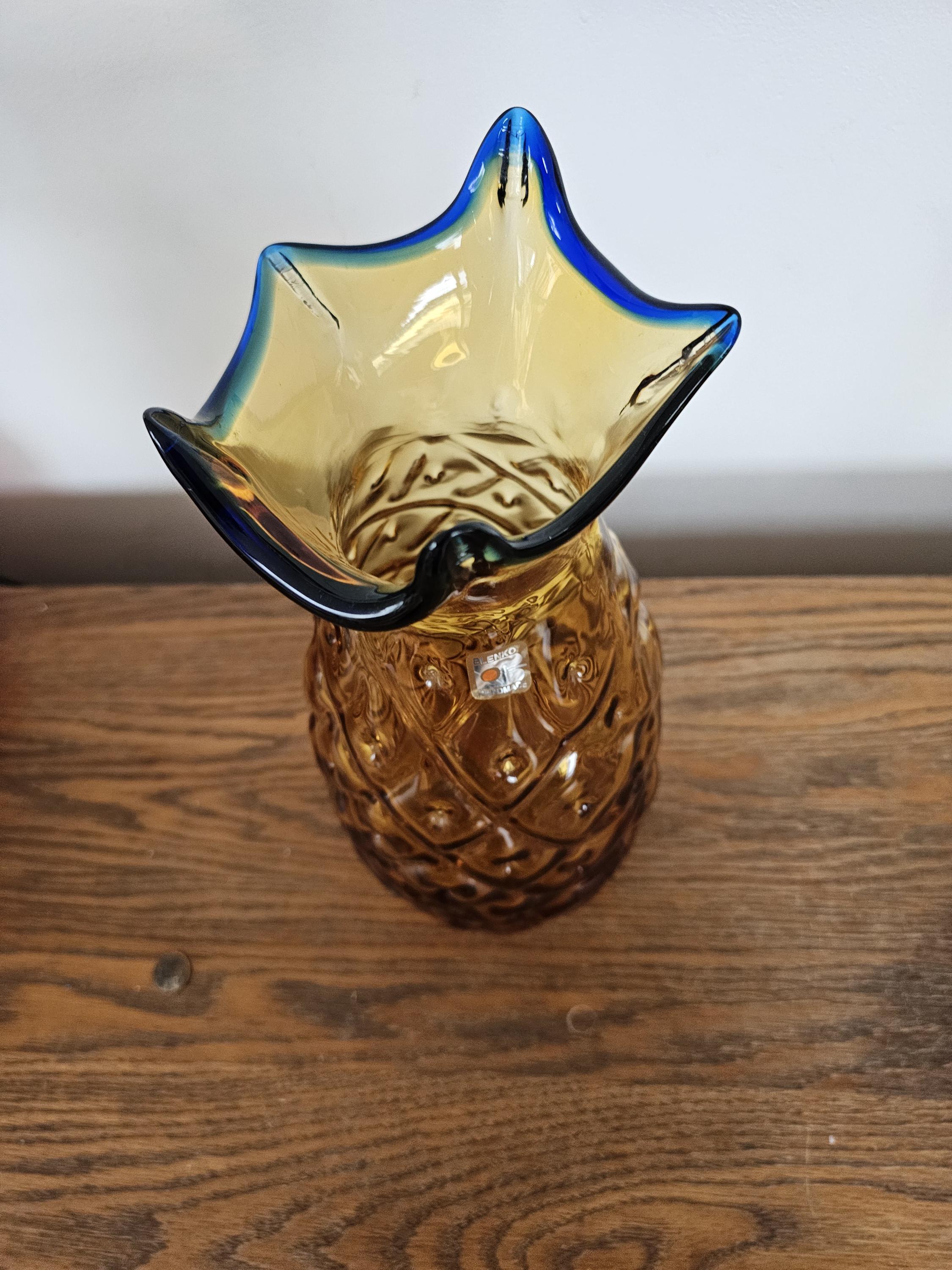 Blenko Pineapple Vase, Blenko Glass Company, Vintage, Art Glass