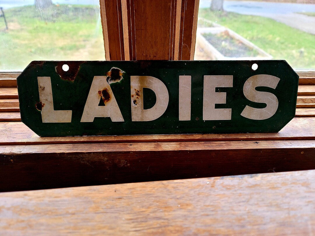 Double Sided Porcelain Ladies Sign Vintage - Etsy
