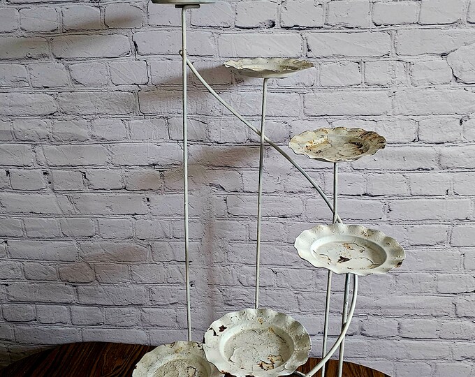 Mid Century Wrought Iron Plant Stand Metal African Violet Display Stand Vintage Plant Stand