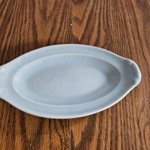 TS&T Lu-Ray Pastels 9.5” Blue Oval Pickle Dish Taylor and Smith Vintage 1242 HTF RARE