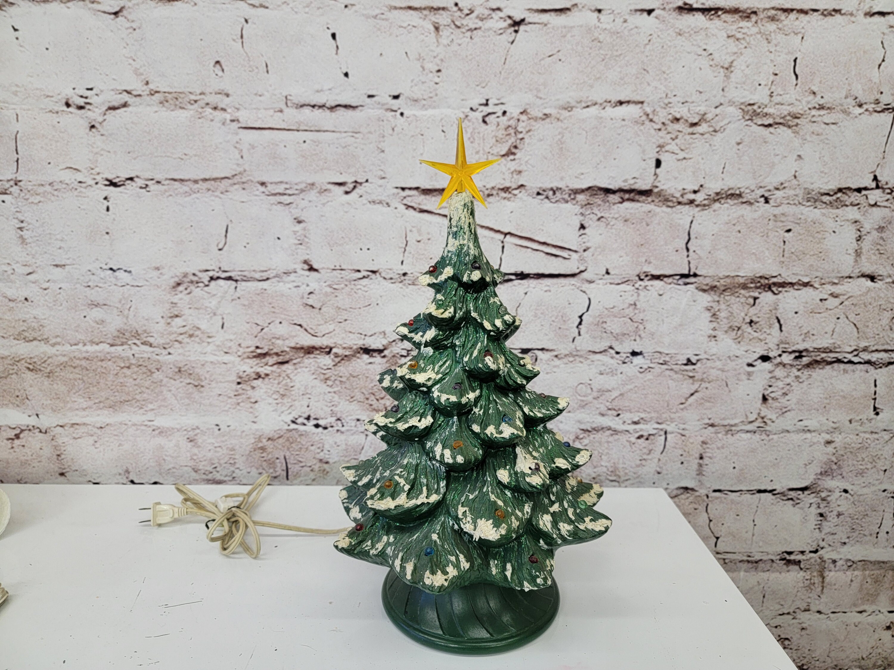 ヴィンテージ セラミック クリスマスツリー オーナメント付き