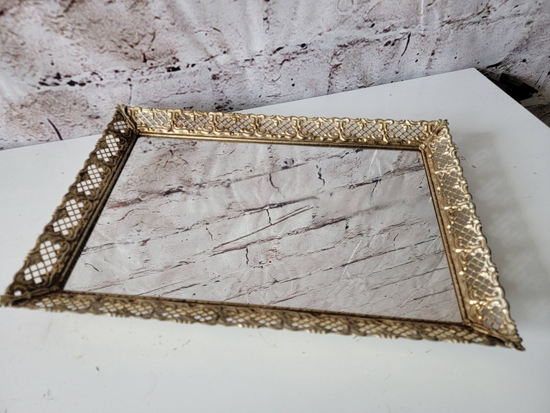 Vintage Vanity Mirror Tray Hollywood Regency This Vintage Etsy