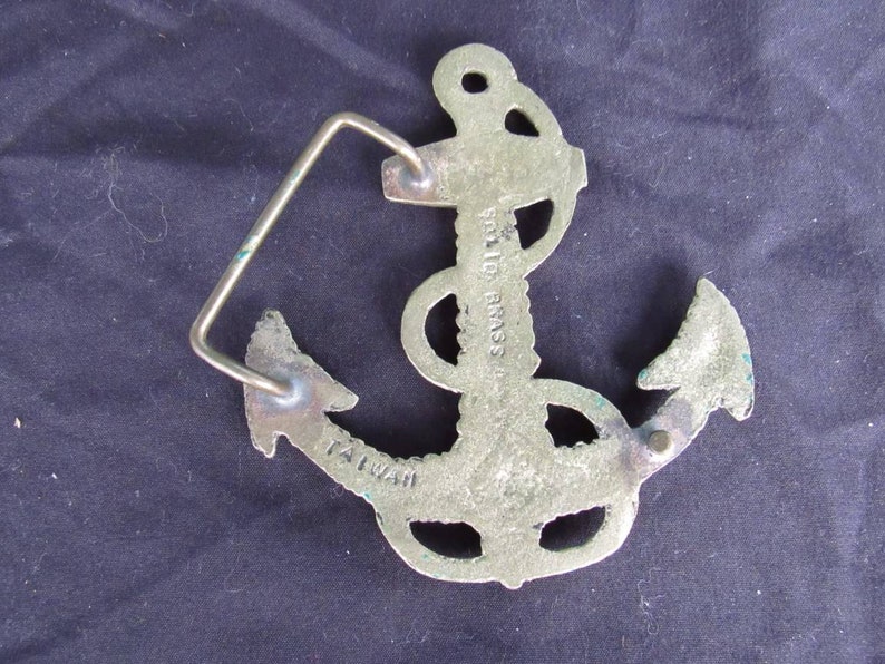 Anchor /& Rope Nautical Belt Buckle Vintage Ship Anchor Solid Brass Beach Naval Nautical Acces