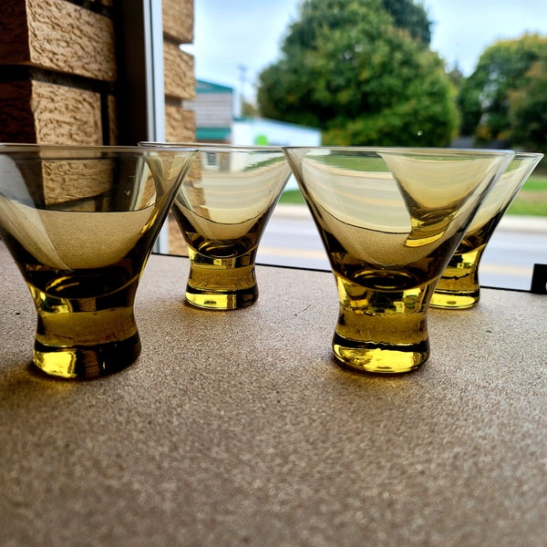 MCM Grün Italienisches Cocktailglas - Mid Century Art Glas Bargeschirr Vintage