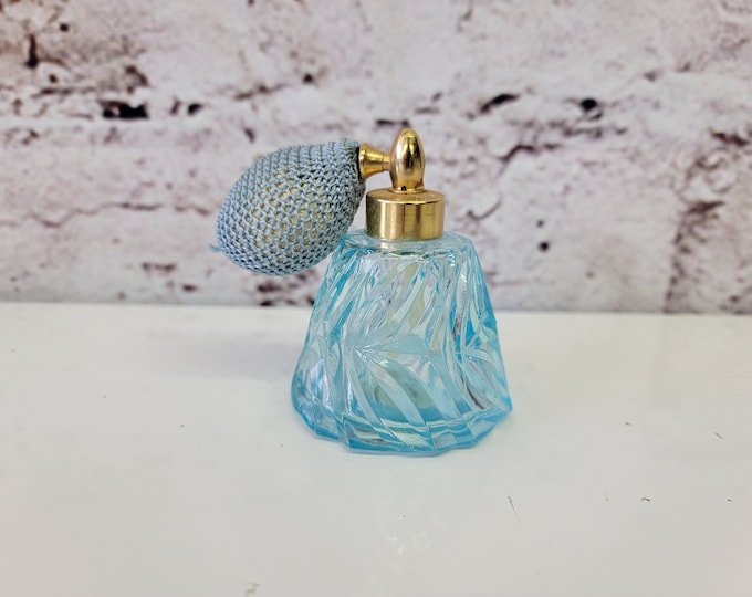 Vintage Holmspray Small Ice Blue Glass Atomizer Perfume Bottle - Etsy