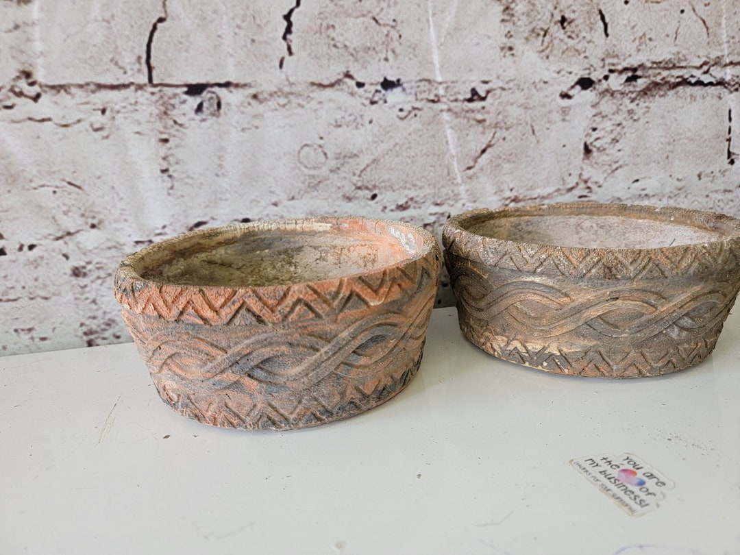Vintage Comanche Pottery Pair Planters Etsy