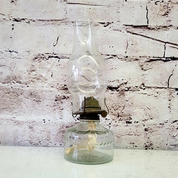 Glass Oil Lamp Etsy