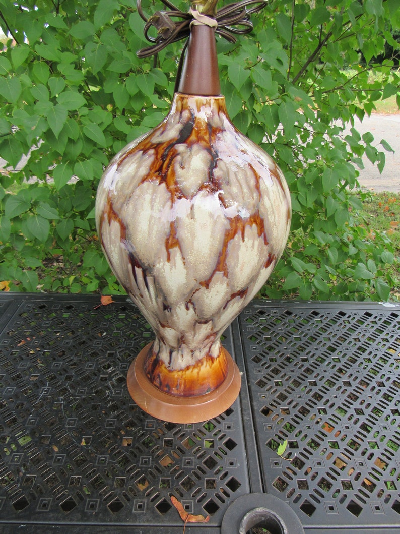 Mid-Century Drip Glaze Lava Table Lamp Art Deco Home Decor Pottery Mid Century Modern