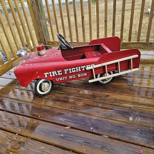 Carro de pedais vintage da unidade de bombeiro AMF nº 508
