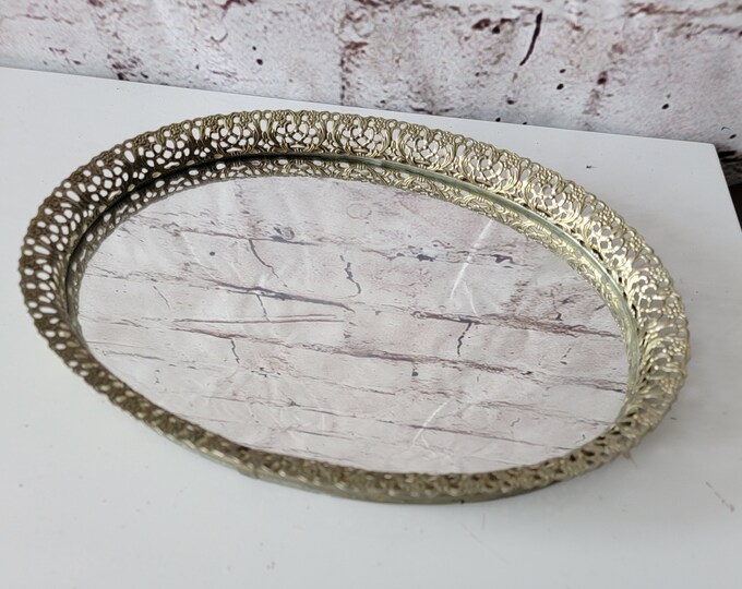 Vintage Vanity Mirror Tray Hollywood Regency This Vintage Etsy