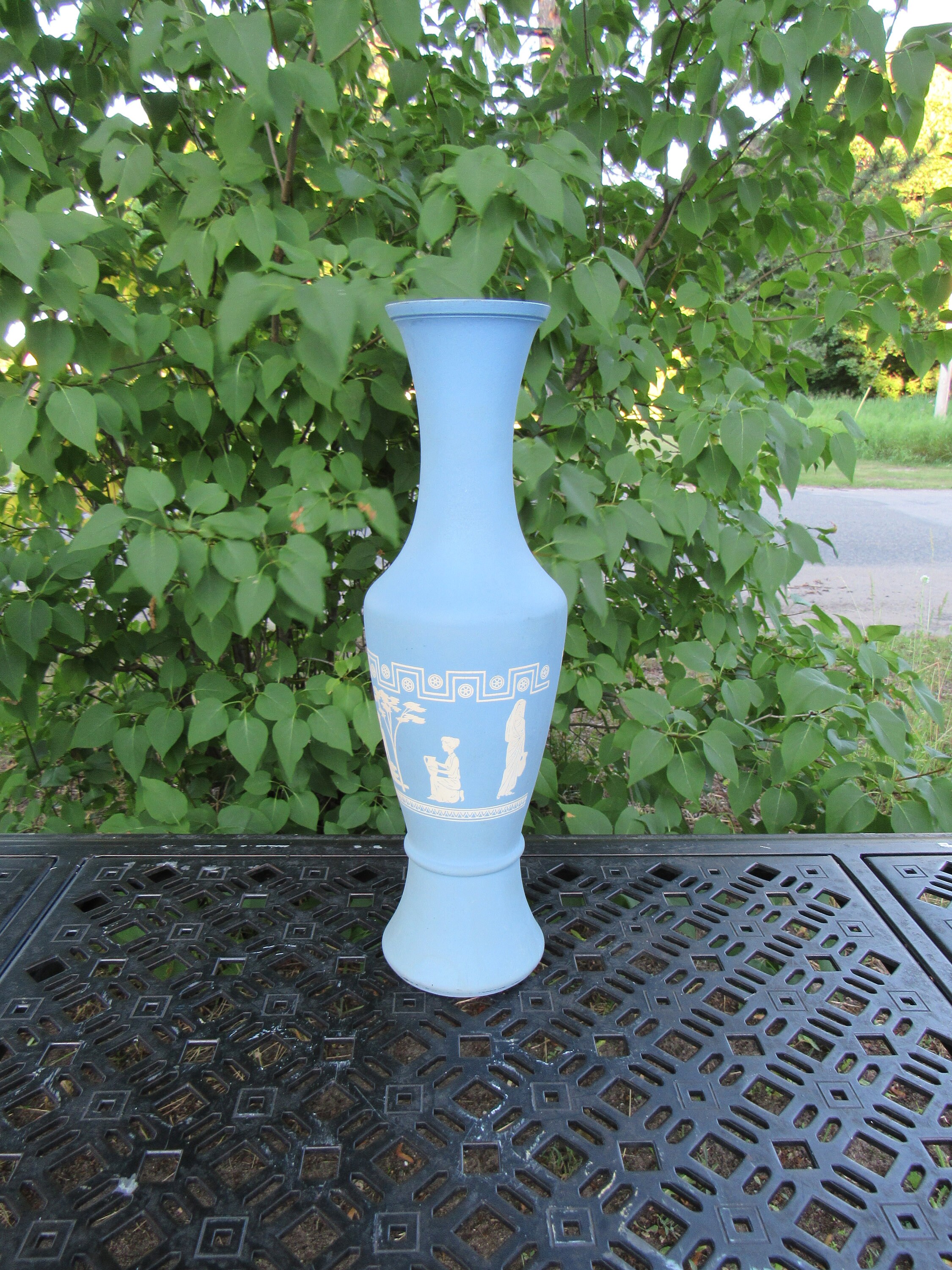 Vintage Wedgwood Jasperware Blue Vase Etsy