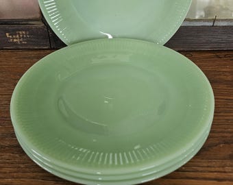 Plato llano Fire King Jane Ray Jadeite de 23 cm (9 pulgadas) - MCM