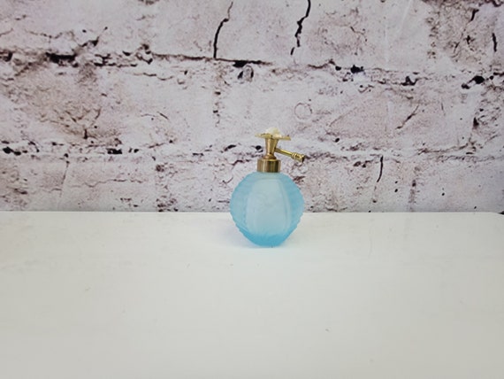 Vintage Irice Ice Blue Flower Atomizer Perfume Bo… - image 6