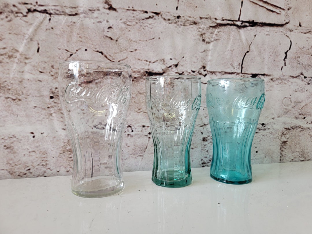 Coca Cola Glass Drinking Glasses Set 3 Vintage Etsy