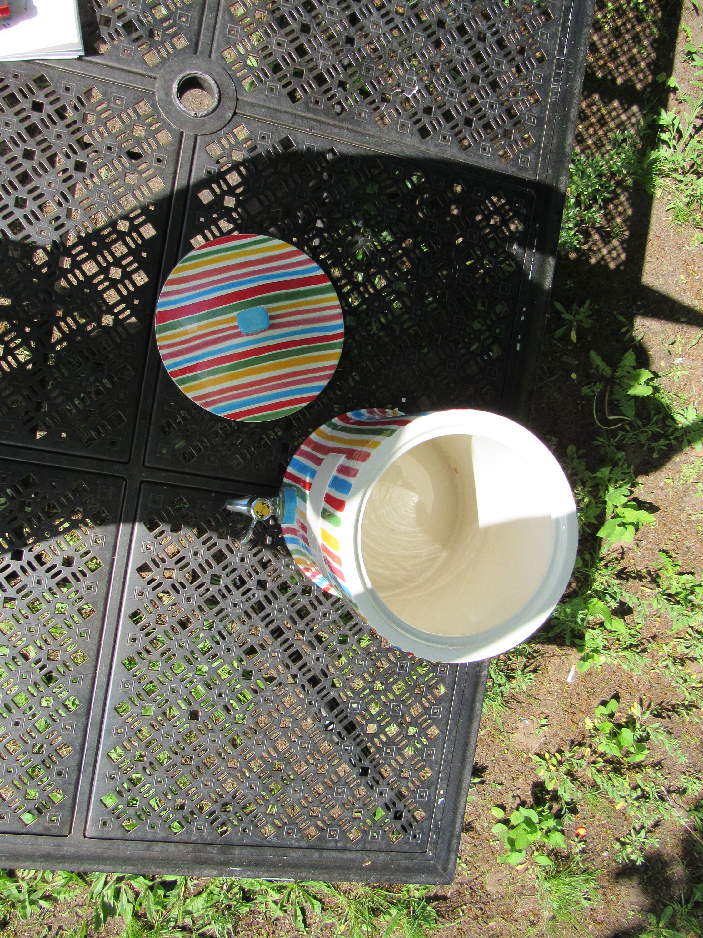 Tabletops Gallery Beverage Dispenser Striped Hand Painted Etsy