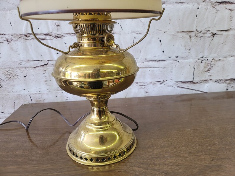 Antique Brass Rayo Oil Lamp Electrified Etsy