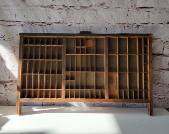 Vintage Hamilton Printer Type Set Drawer Wood Cabinet Tray Display Shadow Box