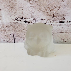 Vintage Mid Century Modern GOEBEL Glass OWL Figurine Pisapapeles Vidrio alemán Alemania 1970s