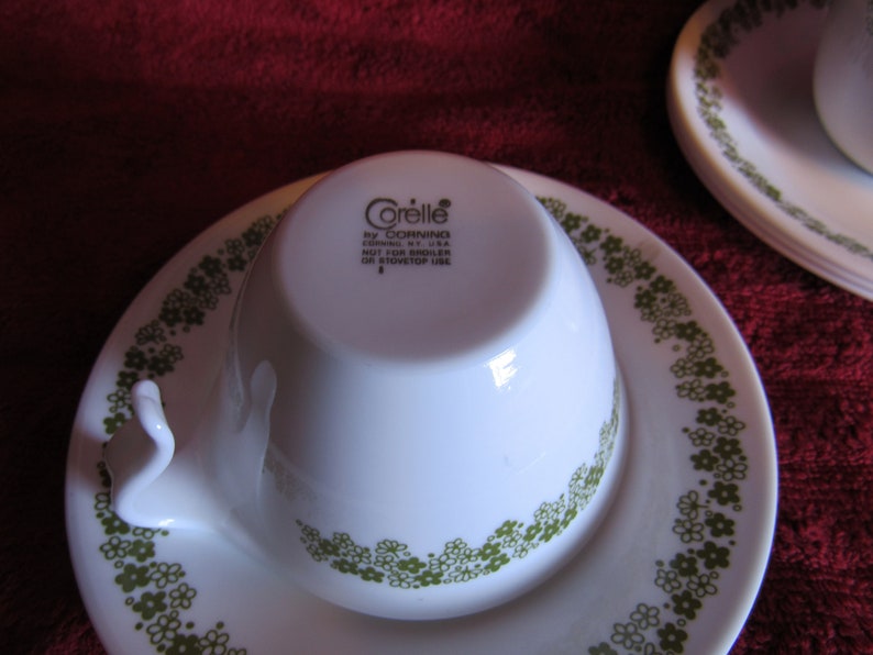 Vintage Corelle Cups and Saucers Set of 8 Spring Blossom Etsy