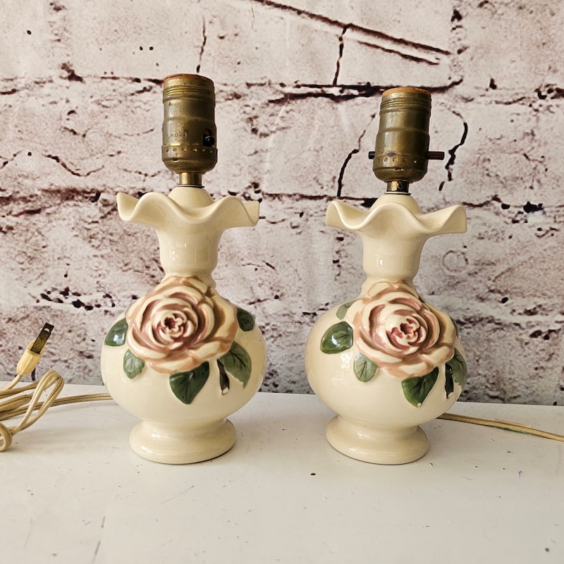 Roses Porcelain Lamp - Etsy