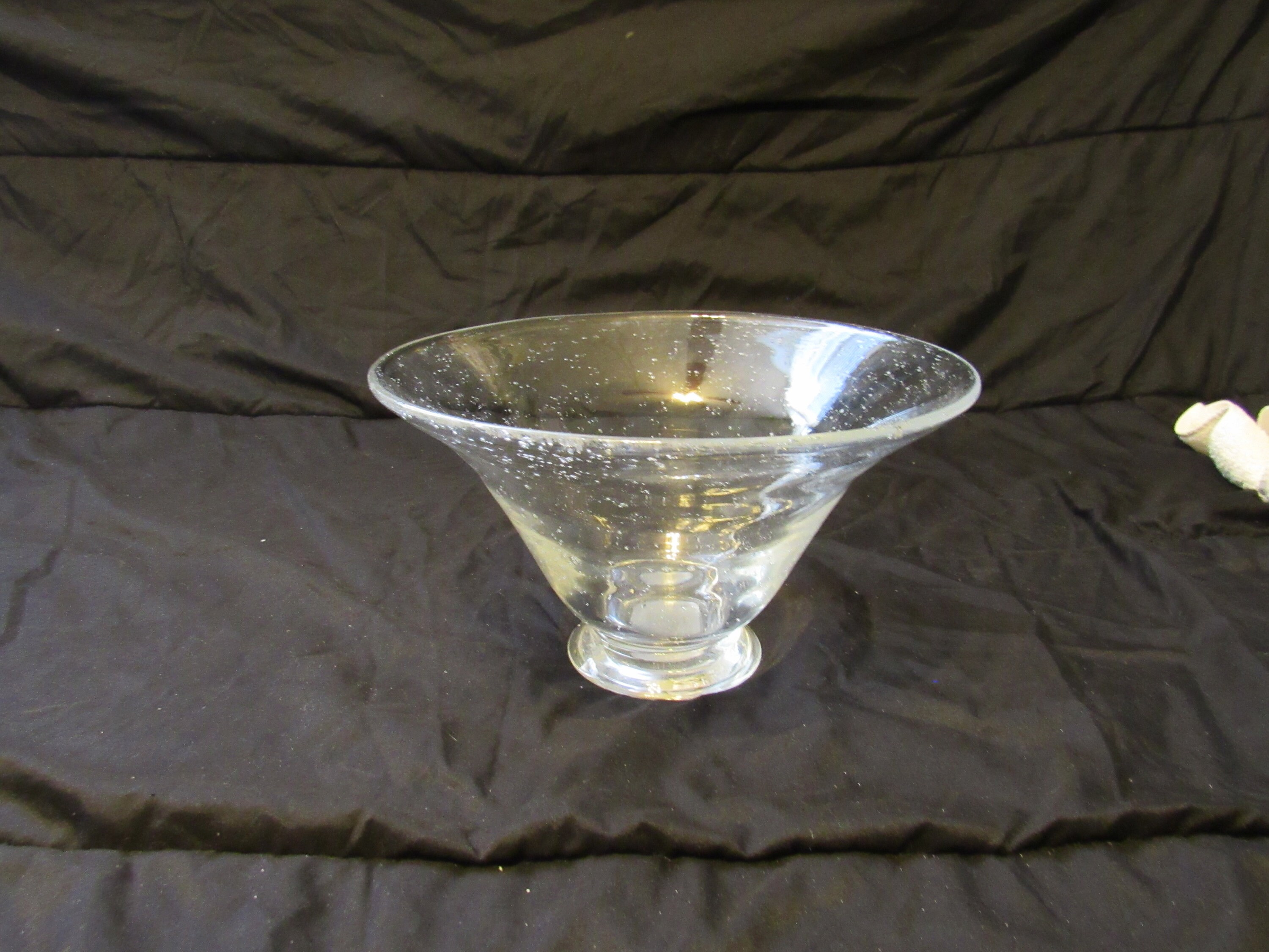 Vintage MidCentury Modern Art Glass Bowl Seed Bubble Clear c 1950s