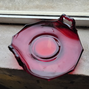 Ruby Red Duncan 2 Handle Bon Bon Candy  dish